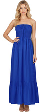 Load image into Gallery viewer, LA LEELA Long Maxi Solid Color Tube Dress For Women Everyday Casual P00734