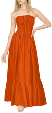 Load image into Gallery viewer, LA LEELA Women's One Size Beach Dress Tube Dress Orange P00735