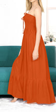 Load image into Gallery viewer, LA LEELA Women's One Size Beach Dress Tube Dress Orange P00735