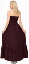 Load image into Gallery viewer, LA LEELA Long Maxi Solid Color Tube Dress For Women Everyday Wine Casual P00736