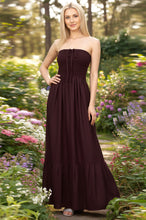 Load image into Gallery viewer, LA LEELA Long Maxi Solid Color Tube Dress For Women Everyday Wine Casual P00736
