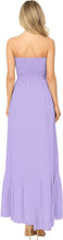 Load image into Gallery viewer, LA LEELA Women's One Size Beach Dress Tube Dress Lavender P00737