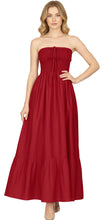 Cargar imagen en el visor de la galería, LA LEELA Women's One Size Beach Dress Tube Dress RED P00740