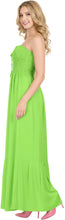 Cargar imagen en el visor de la galería, LA LEELA Evening Beach Swimwear Rayon Solid Swimsuit  Tube Dress Midi Parrot Green P00742