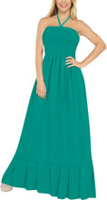Load image into Gallery viewer, LA LEELA Women's One Size Beach Dress Tube Dress Sea Green P00743