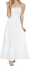 Load image into Gallery viewer, LA LEELA Women's One Size Beach Dress Tube Dress White P00746