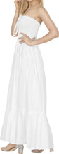 Load image into Gallery viewer, LA LEELA Women's One Size Beach Dress Tube Dress White P00746