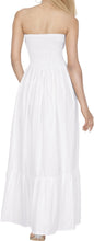 Load image into Gallery viewer, LA LEELA Women's One Size Beach Dress Tube Dress White P00746