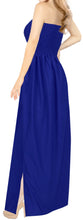 Load image into Gallery viewer, LA LEELA Women's Tube Dress Maxi Solid Smock Sapphire Solid P00755