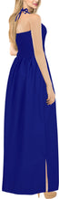Load image into Gallery viewer, LA LEELA Women's Tube Dress Maxi Solid Smock Sapphire Solid P00755