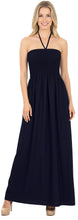 Load image into Gallery viewer, LA LEELA Long Maxi Solid Color Tube Dress For Women Everyday Jade Blue Casual P00756