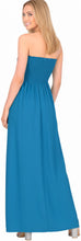 Load image into Gallery viewer, LA LEELA Long Maxi Solid Color Tube Dress For Women Everyday Blue Casual P00757