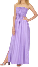 Load image into Gallery viewer, LA LEELA Long Maxi Solid Color Tube Dress For Women Everyday Lavender Casual P00761