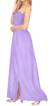 Load image into Gallery viewer, LA LEELA Long Maxi Solid Color Tube Dress For Women Everyday Lavender Casual P00761