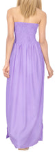 Load image into Gallery viewer, LA LEELA Long Maxi Solid Color Tube Dress For Women Everyday Lavender Casual P00761