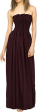 Load image into Gallery viewer, LA LEELA Long Maxi Solid Color Tube Dress For Women Everyday Violet Casual P00762