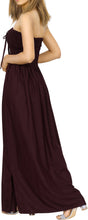 Load image into Gallery viewer, LA LEELA Long Maxi Solid Color Tube Dress For Women Everyday Violet Casual P00762