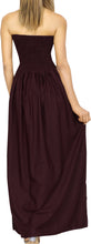 Load image into Gallery viewer, LA LEELA Long Maxi Solid Color Tube Dress For Women Everyday Violet Casual P00762