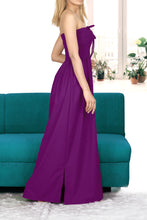 Load image into Gallery viewer, LA LEELA Women's Tube Dress Maxi Solid Smock One Size Violet Solid P00763