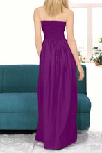 Load image into Gallery viewer, LA LEELA Women's Tube Dress Maxi Solid Smock One Size Violet Solid P00763
