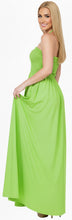 Load image into Gallery viewer, LA LEELA Women's Tube Dress Maxi Solid Smock One Size Lime Solid P00766