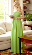 Load image into Gallery viewer, LA LEELA Women's Tube Dress Maxi Solid Smock One Size Lime Solid P00766