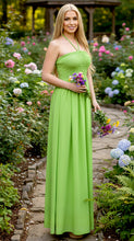 Load image into Gallery viewer, LA LEELA Women's Tube Dress Maxi Solid Smock One Size Lime Solid P00766