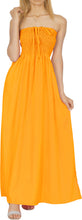 Load image into Gallery viewer, LA LEELA Long Maxi Solid Color Tube Dress For Women Everyday Orange Casual P00768