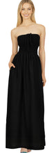 Load image into Gallery viewer, LA LEELA Long Maxi Solid Color Tube Dress For Women Everyday Black Casual P00769