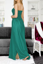 Load image into Gallery viewer, LA LEELA Women's Tube Dress Maxi Solid Smock Cyan Solid P00771