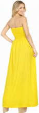 Load image into Gallery viewer, LA LEELA Women's Tube Dress Maxi Solid Smock One Size Yellow Solid P00773