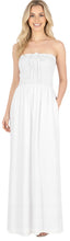Load image into Gallery viewer, LA LEELA Long Maxi Solid Color Tube Dress For Women Everyday White Casual P00775