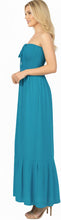 Load image into Gallery viewer, LA LEELA Beach Swimwear Rayon Solid Womens Party Top Skirt Tube Dress Teal Blue P00777