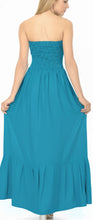 Load image into Gallery viewer, LA LEELA Beach Swimwear Rayon Solid Womens Party Top Skirt Tube Dress Teal Blue P00777