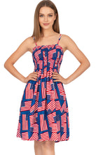 Load image into Gallery viewer, LA LEELA American Flag Print Tube Dress For Women Beachwear Female P00792