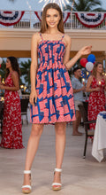 Load image into Gallery viewer, LA LEELA American Flag Print Tube Dress For Women Beachwear Female P00792
