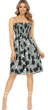 Load image into Gallery viewer, LA LEELA American Flag Print Tube Dress For Women Beachwear Female P00794