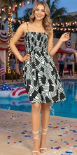Load image into Gallery viewer, LA LEELA American Flag Print Tube Dress For Women Beachwear Female P00794