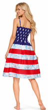 Load image into Gallery viewer, LA LEELA American Flag Print Tube Dress For Women Beachwear Female P00809