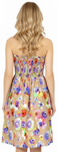 Load image into Gallery viewer, LA LEELA Women's Tube Dress Mini Backless Top One Size Beige Floral P00826