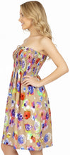 Load image into Gallery viewer, LA LEELA Women's Tube Dress Mini Backless Top One Size Beige Floral P00826