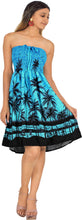 Cargar imagen en el visor de la galería, Women's Tubedress short Blue Admiral, Palm Tree P00827