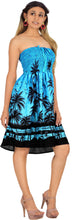 Cargar imagen en el visor de la galería, Women's Tubedress short Blue Admiral, Palm Tree P00827