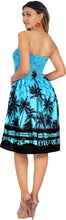 Cargar imagen en el visor de la galería, Women's Tubedress short Blue Admiral, Palm Tree P00827