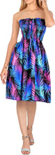 Cargar imagen en el visor de la galería, LA LEELA Women's Tropical Paisley Strapless Tube Flare Dress P00844