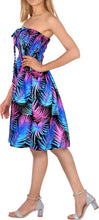 Cargar imagen en el visor de la galería, LA LEELA Women's Tropical Paisley Strapless Tube Flare Dress P00844