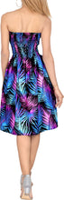 Cargar imagen en el visor de la galería, LA LEELA Women's Tropical Paisley Strapless Tube Flare Dress P00844
