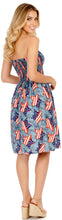 Load image into Gallery viewer, LA LEELA American Flag Print Tube Dress For Women Beachwear Female P00854