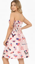 Load image into Gallery viewer, LA LEELA American Flag Print Tube Dress For Women Beachwear Female P00897
