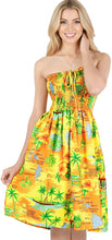Load image into Gallery viewer, LA LEELA Women's Tube Dress Top Dress Evening One Size Yellow Island P00944